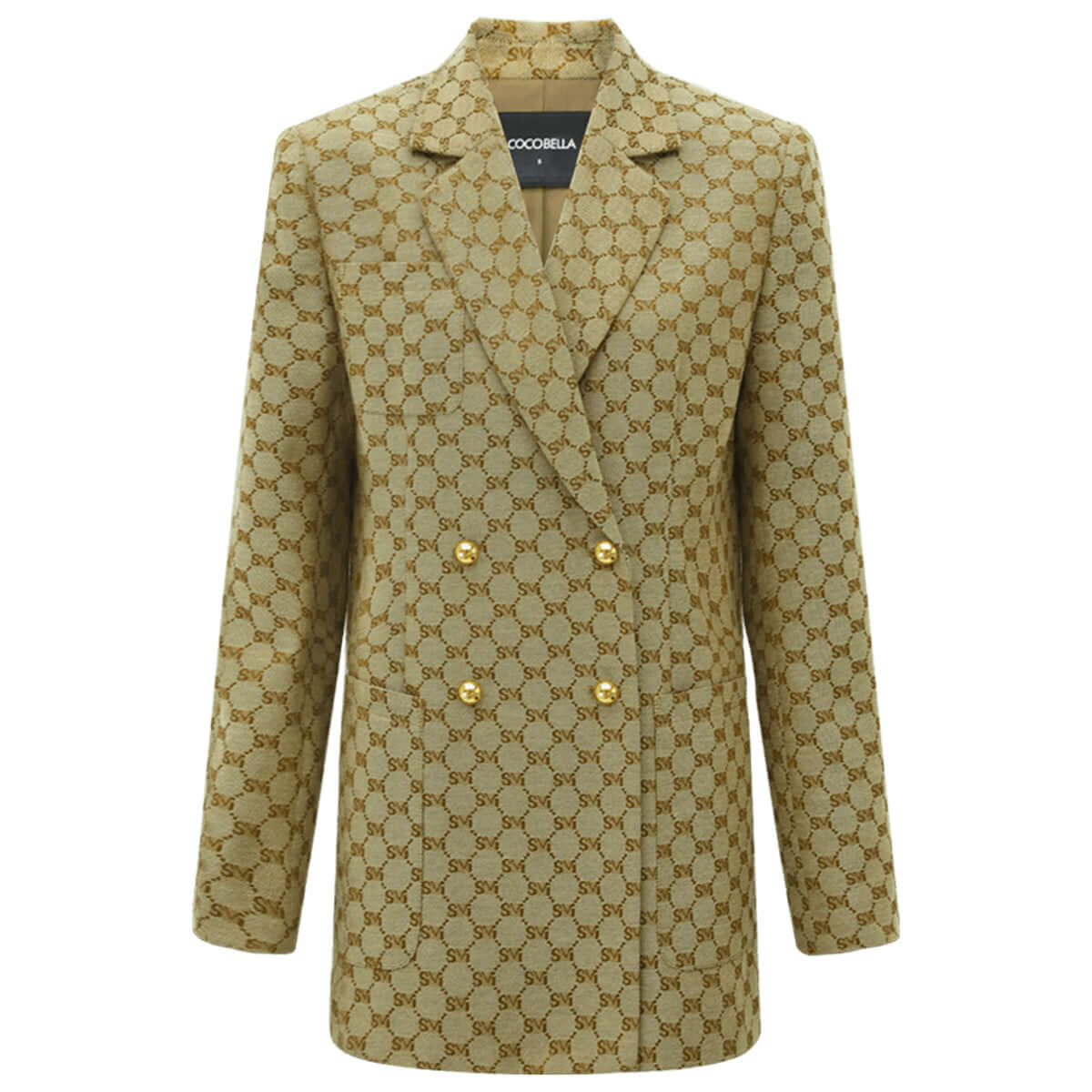 Haute Couture Vintage Patterned Khaki Blazer-3