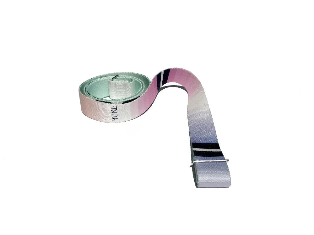 Helena Yoga Strap – Rainbow Stretching Strap w/ Metal Buckles | Yune Yoga-4