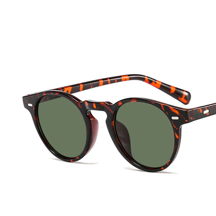 Men's round frame rice nail sunglasses