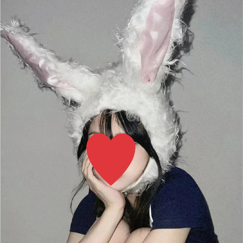 Halloween Plush Bunny Ears Hat for Cute Girls