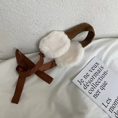 Korean Plush Lace-Up Cute Girl Earmuffs