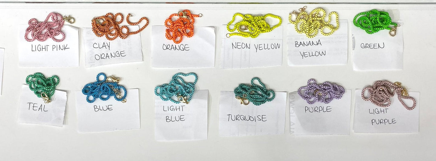 1mm Colorful Enamel Box Chains (G203-204)-4