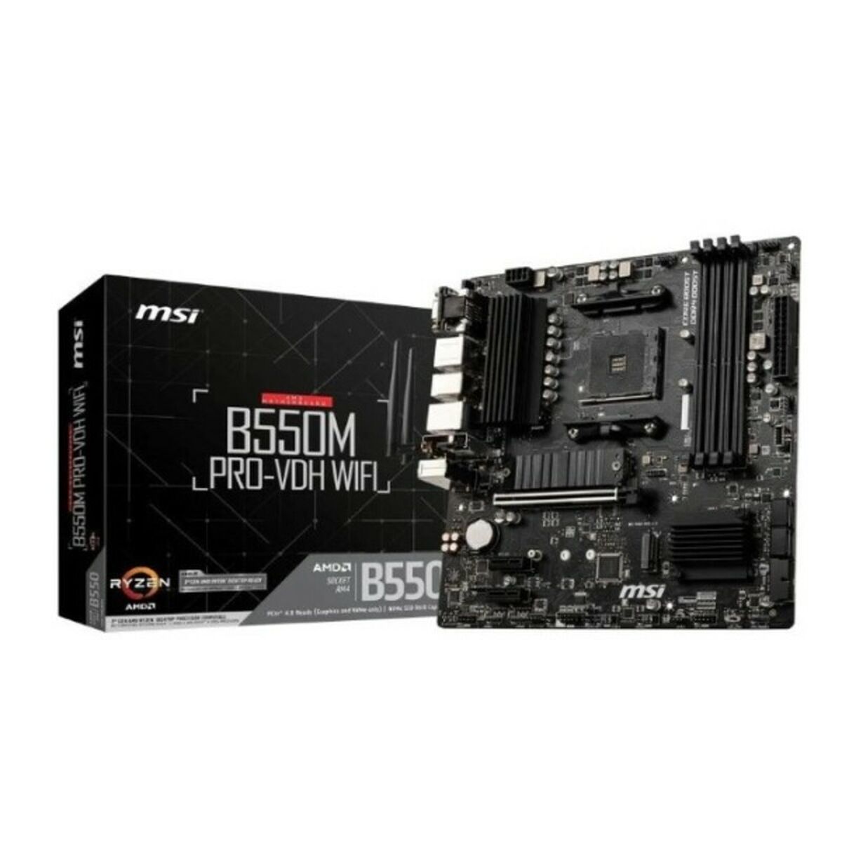 Gaming Motherboard MSI B550M PRO-VDH mATX DDR4 AM4 WiFi-0