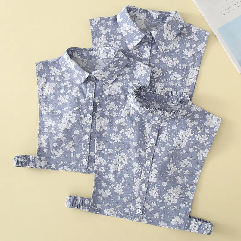 Women's Cotton Decorative Detachable Collar Shirt
