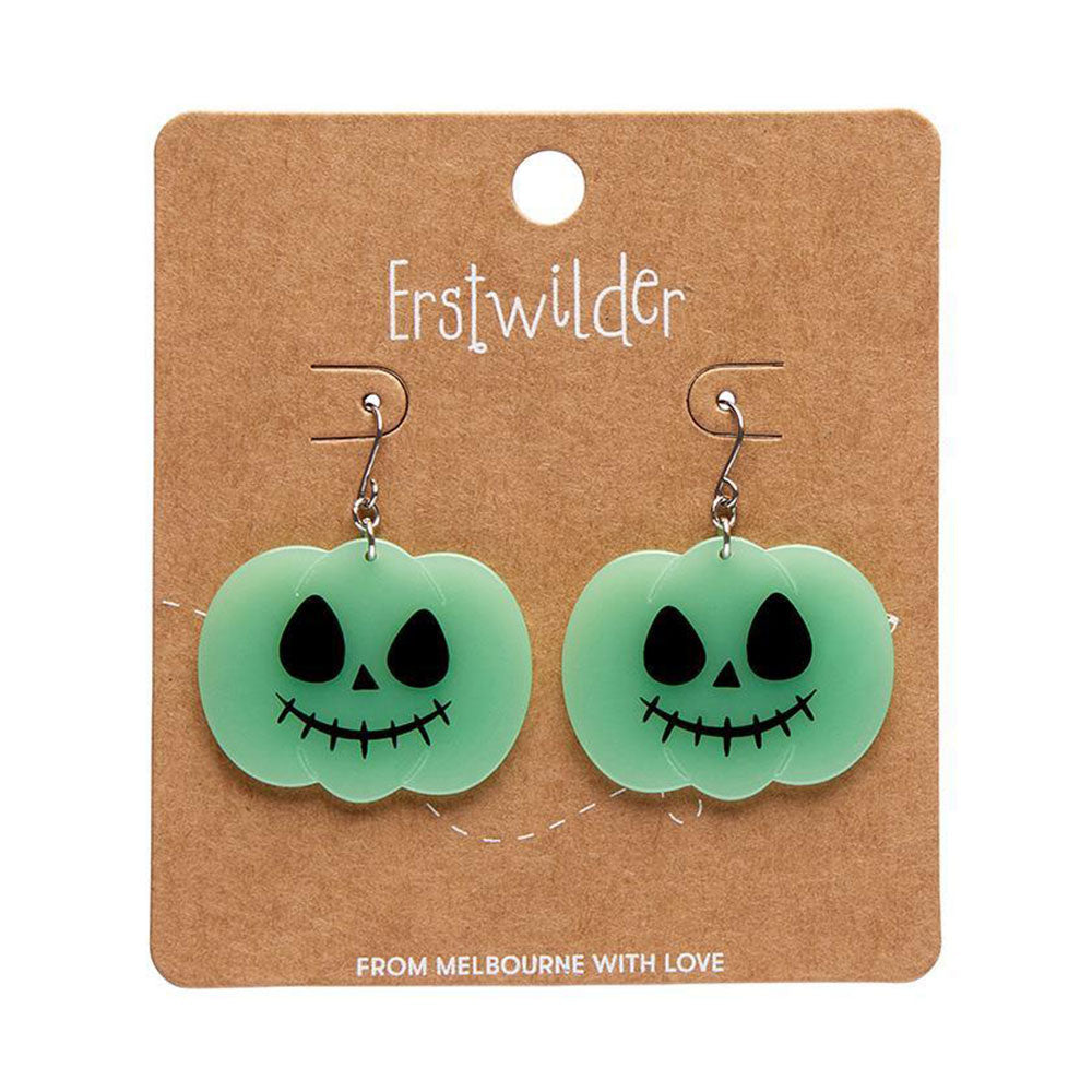 Jack O Lantern Drop Earrings - Glow in the Dark by Erstwilder-1
