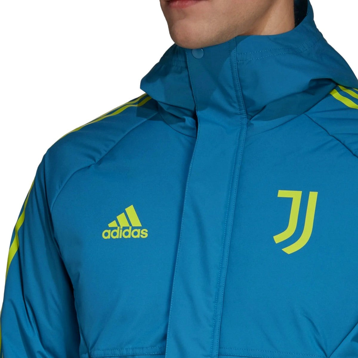 Juventus winter bench parka jacket 2022/23 water blue - Adidas-4