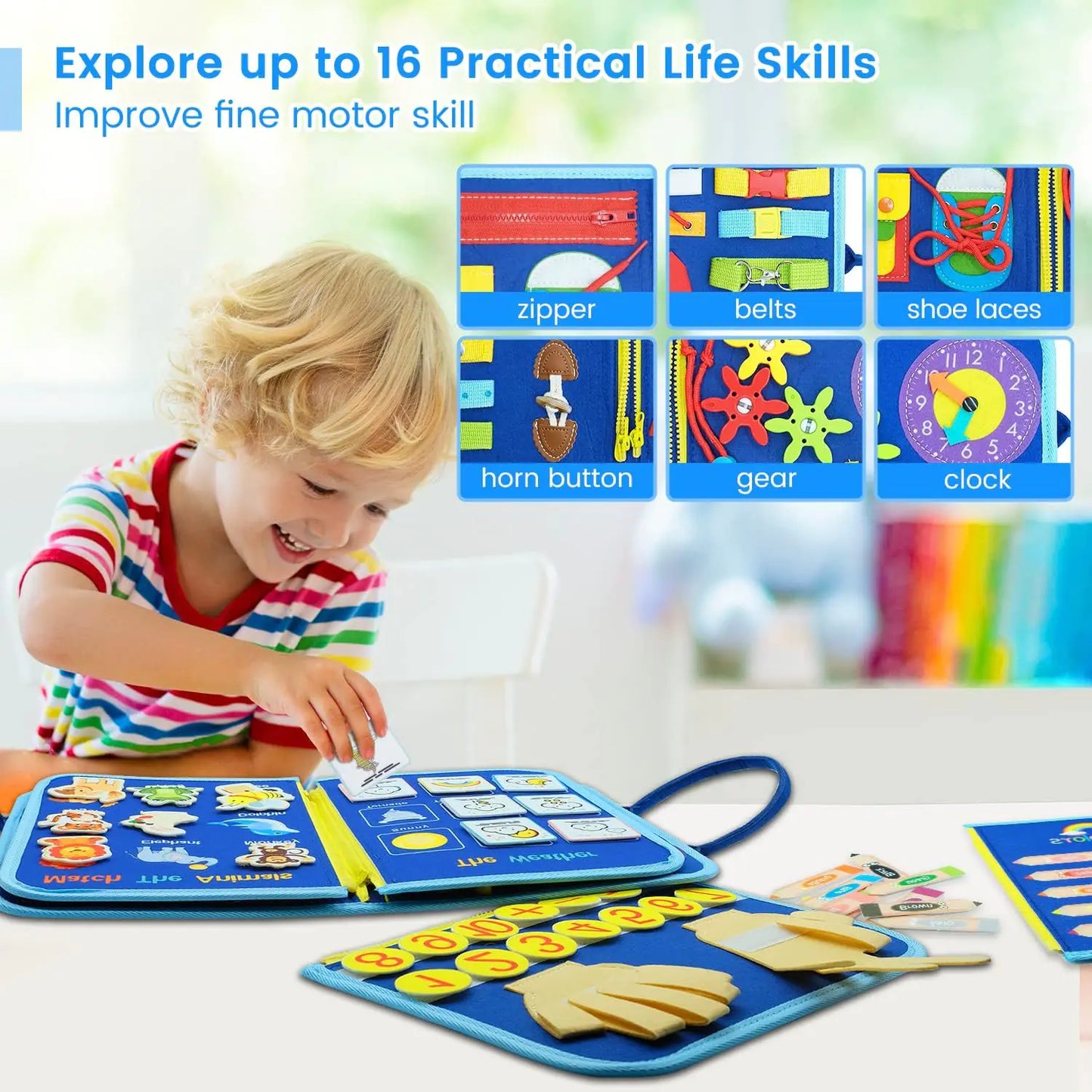 Felt Busy Board Montessori Learning Toy