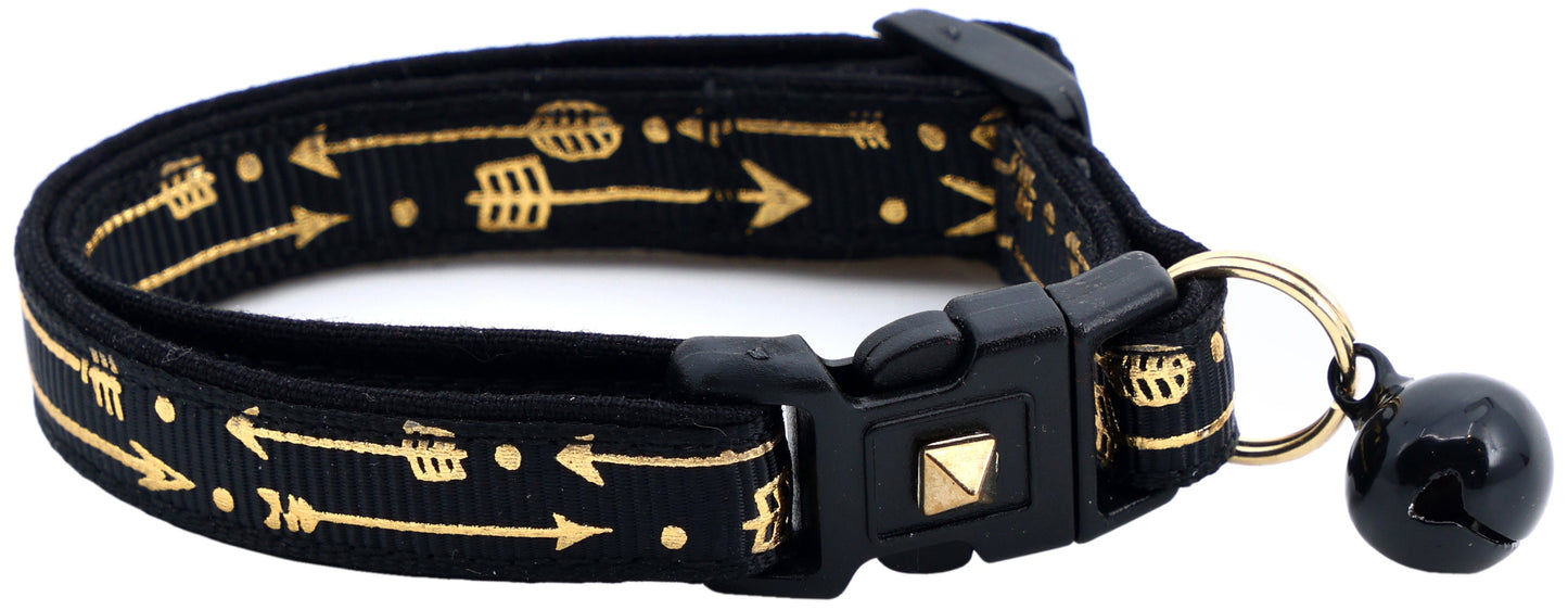 Metallic Gold Arrows Breakaway Cat Collar-8