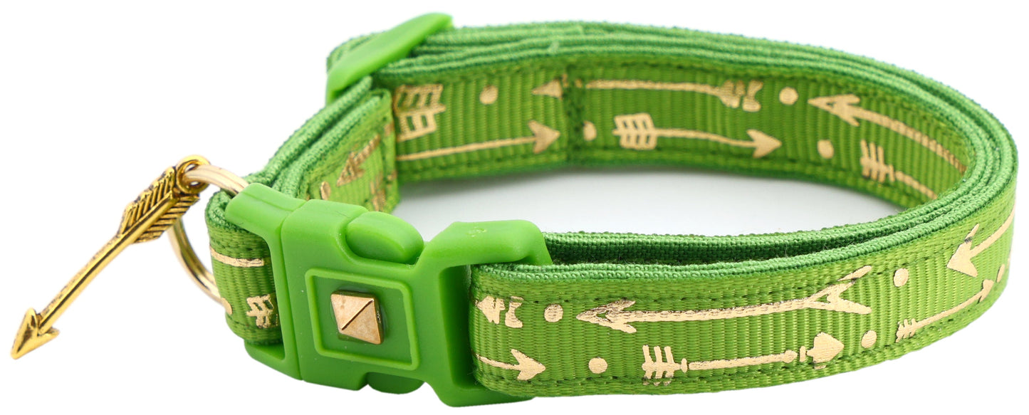 Metallic Gold Arrows Breakaway Cat Collar-13