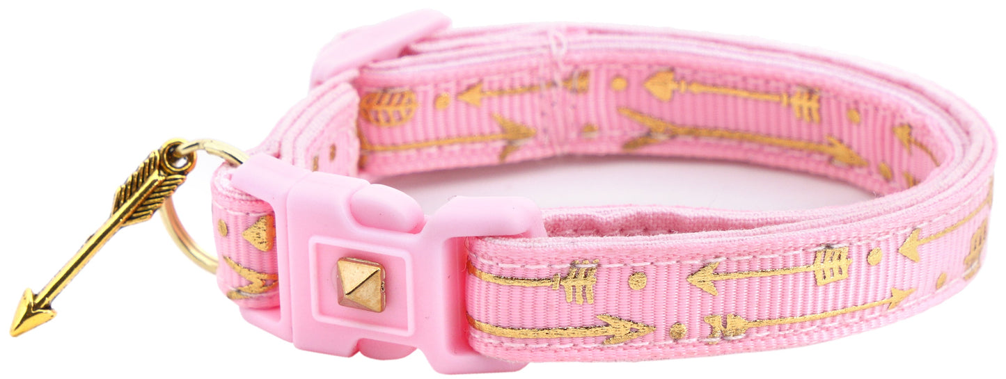Metallic Gold Arrows Breakaway Cat Collar-14