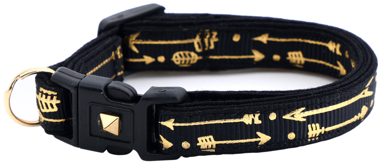 Metallic Gold Arrows Breakaway Cat Collar-32