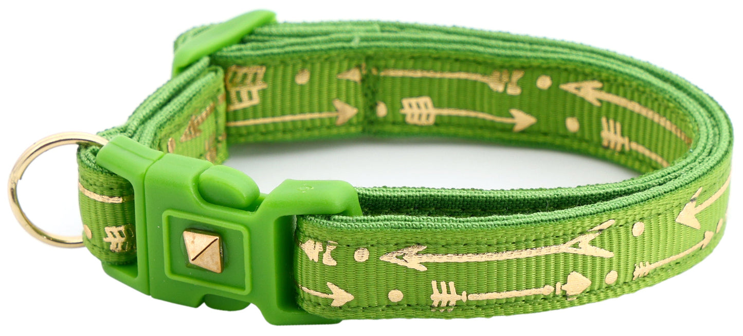 Metallic Gold Arrows Breakaway Cat Collar-29