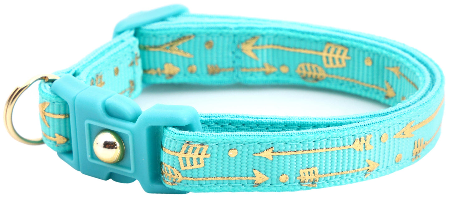 Metallic Gold Arrows Breakaway Cat Collar-33