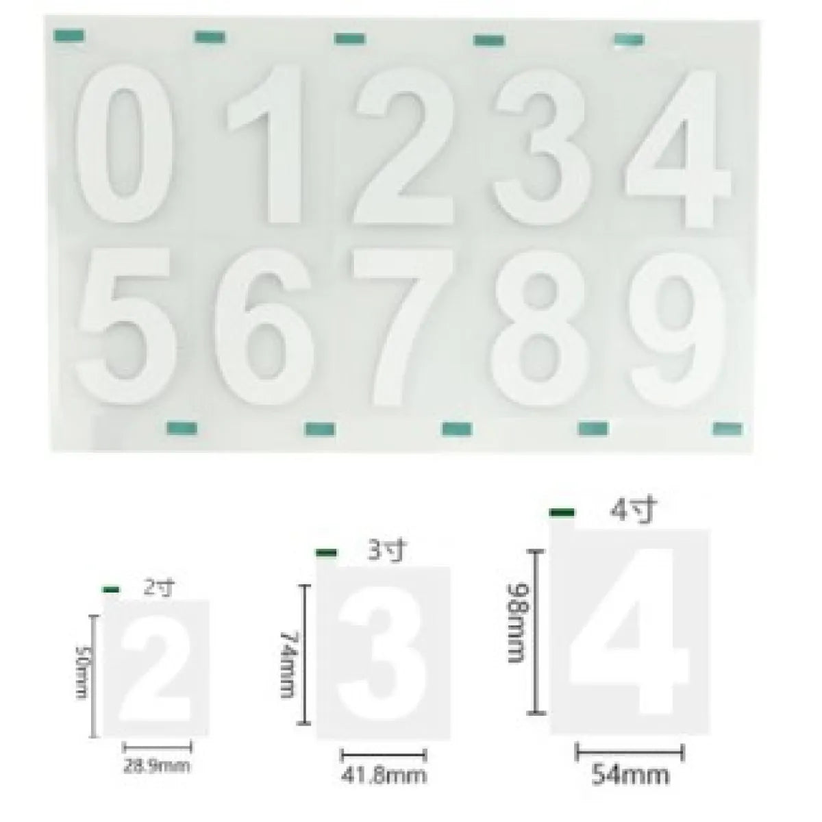 High-Temperature Reflective Waterproof PVC Number Sticker