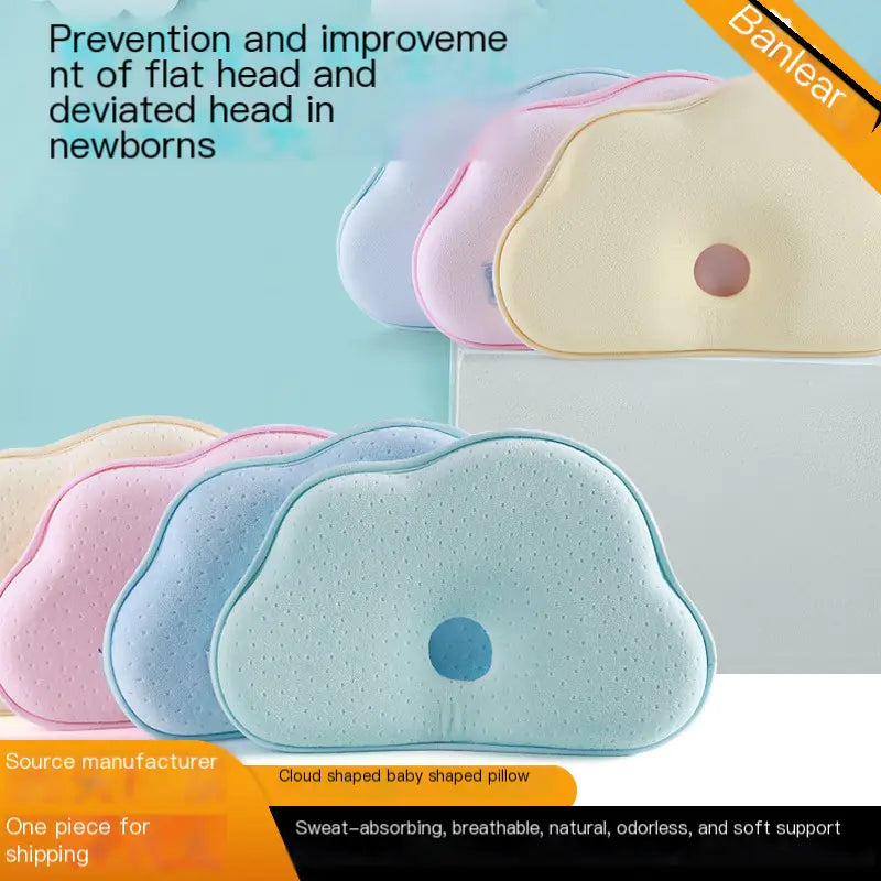 Baby Cloud-Shaped Pillow for Newborns, Washable Cotton