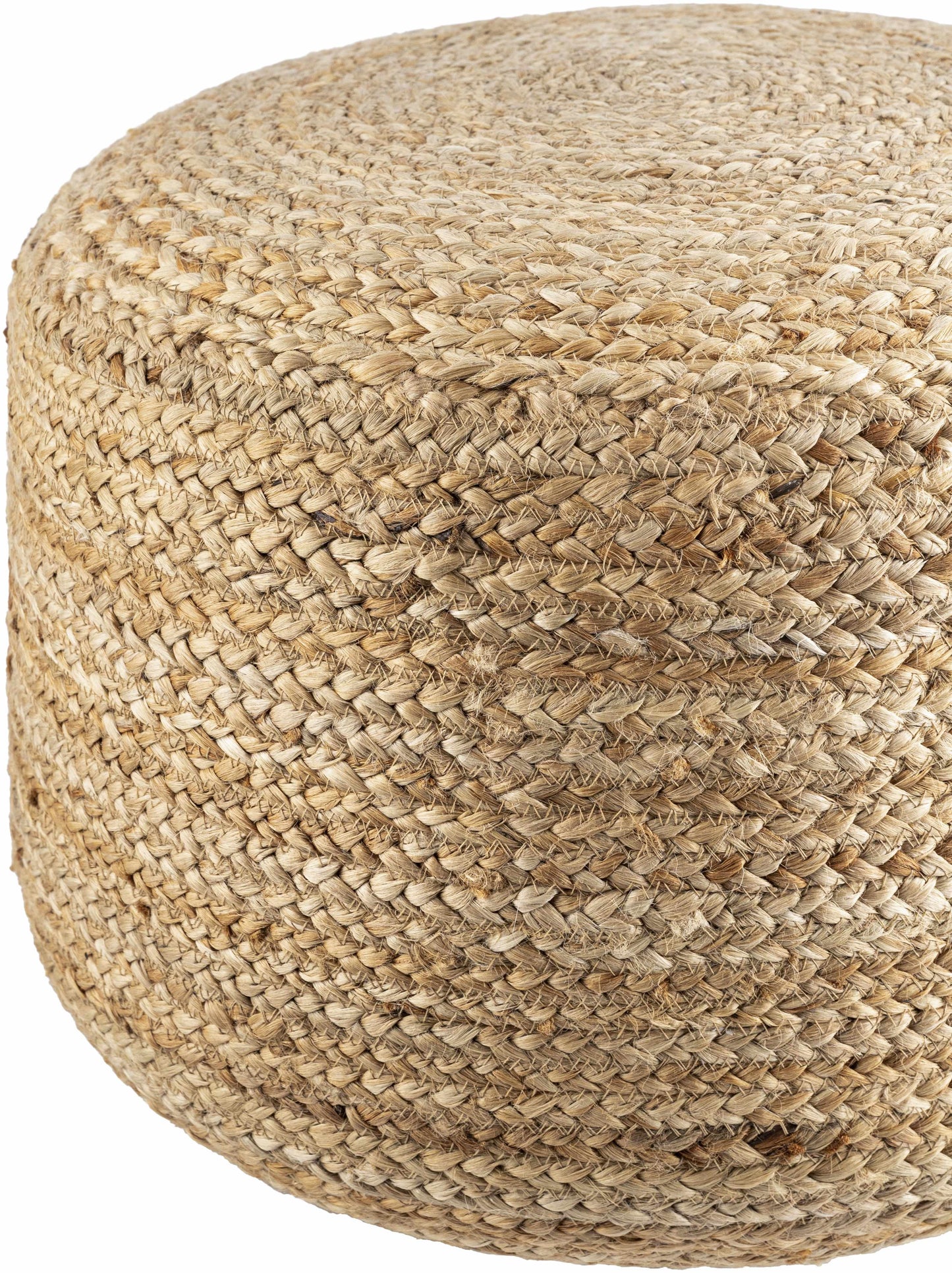 Lavertezzo Brick Red Knitted Beige Cotton Pouf-2