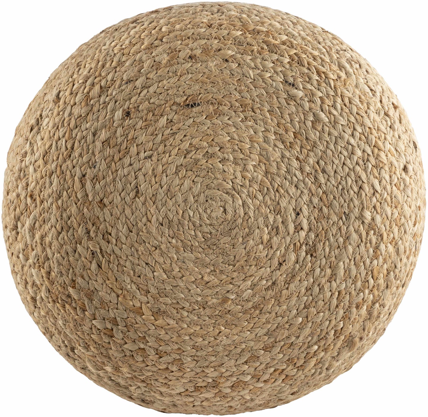 Lavertezzo Brick Red Knitted Beige Cotton Pouf-1