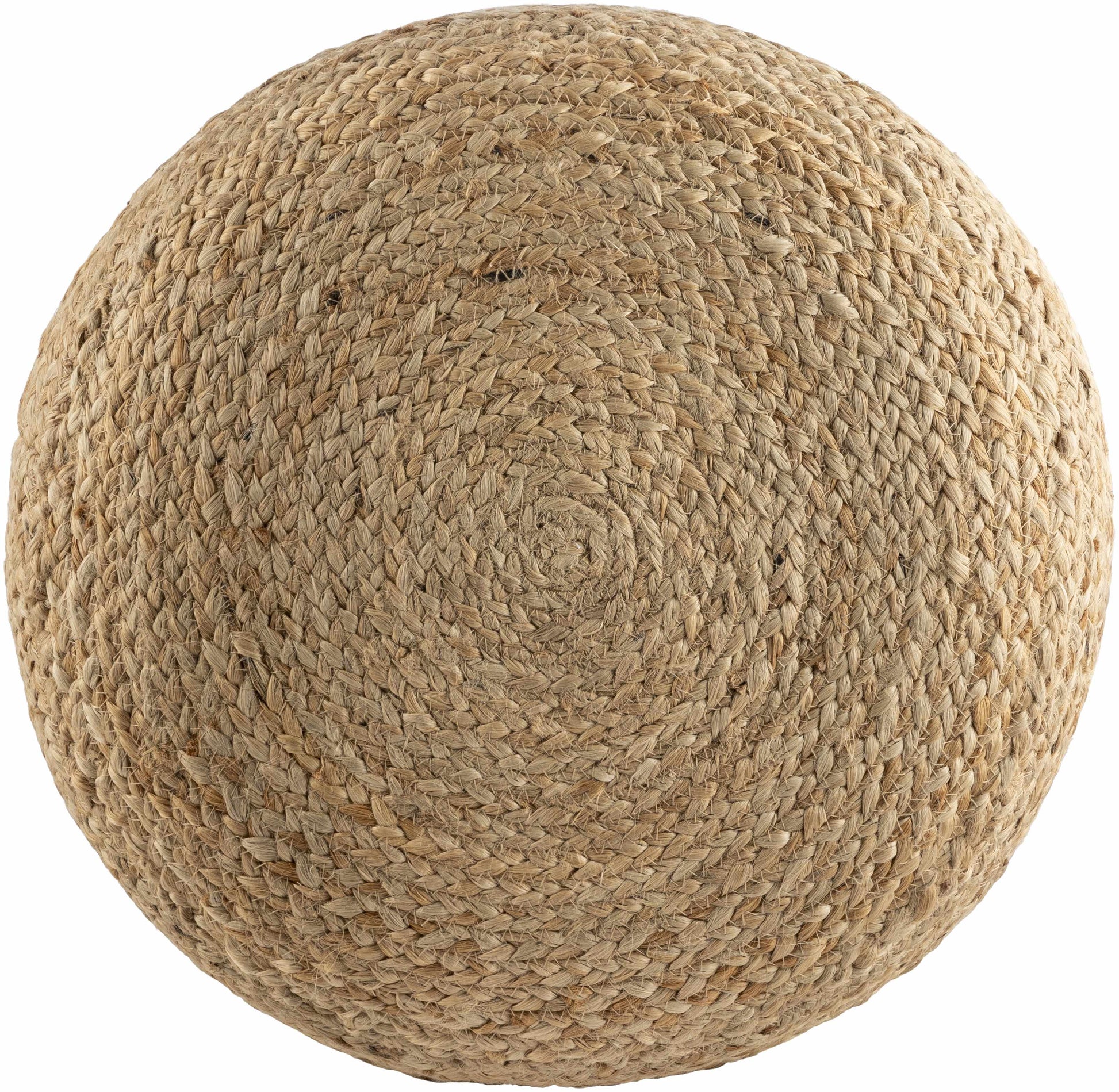 Lavertezzo Brick Red Knitted Beige Cotton Pouf-1