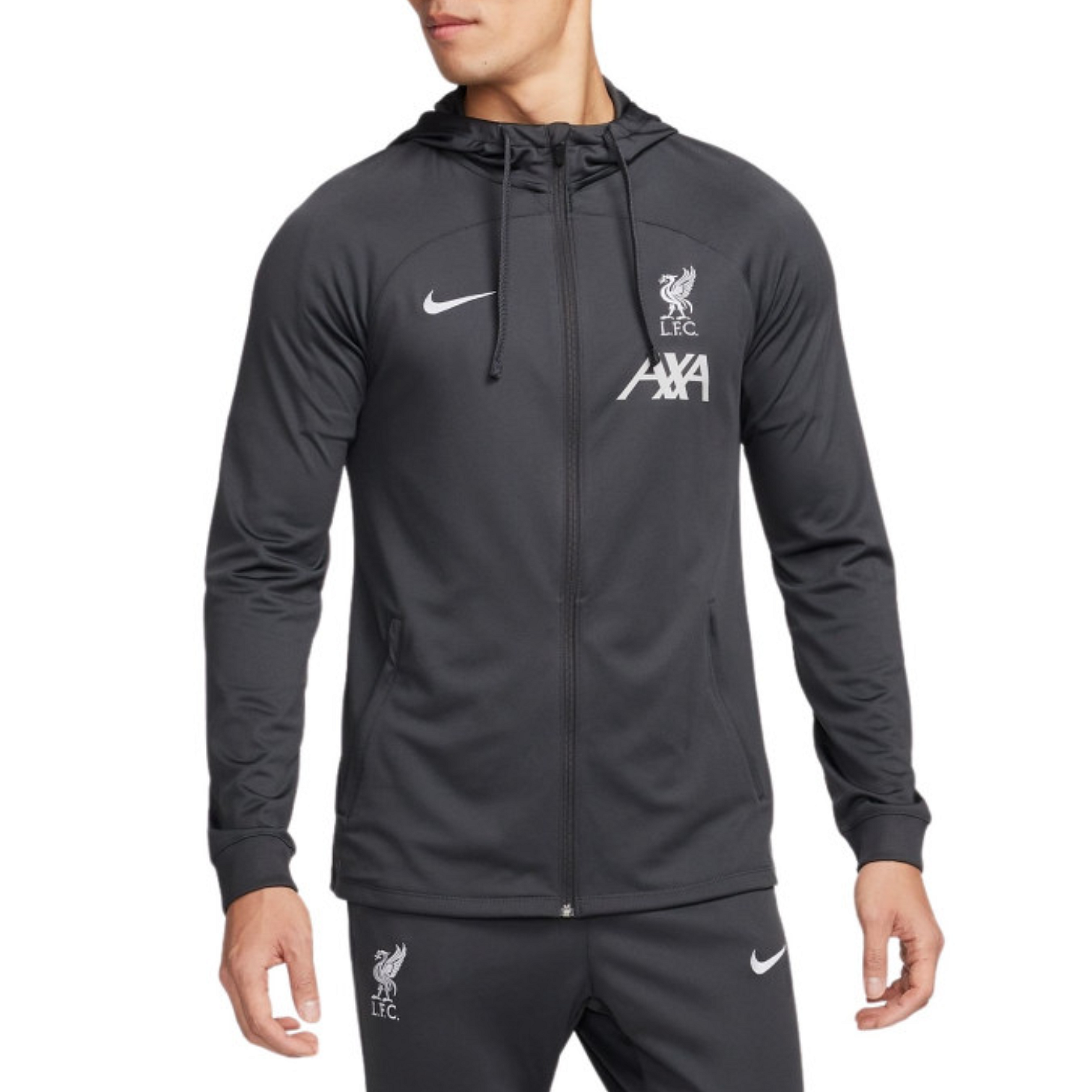 Liverpool FC dark grey training presentation hooded tracksuit 2024 - Nike-0