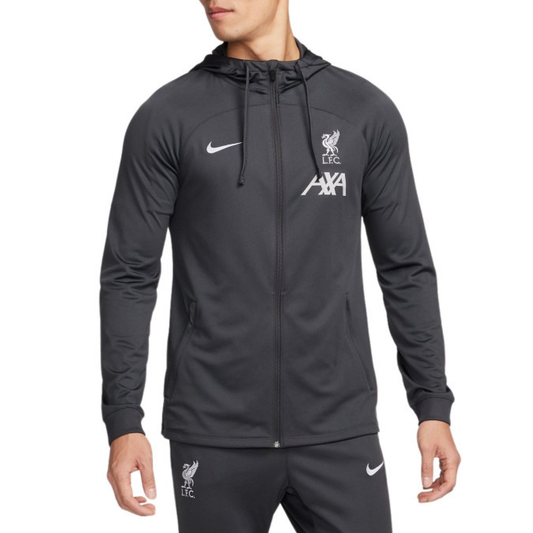 Liverpool FC dark grey training presentation hooded tracksuit 2024 - Nike-0