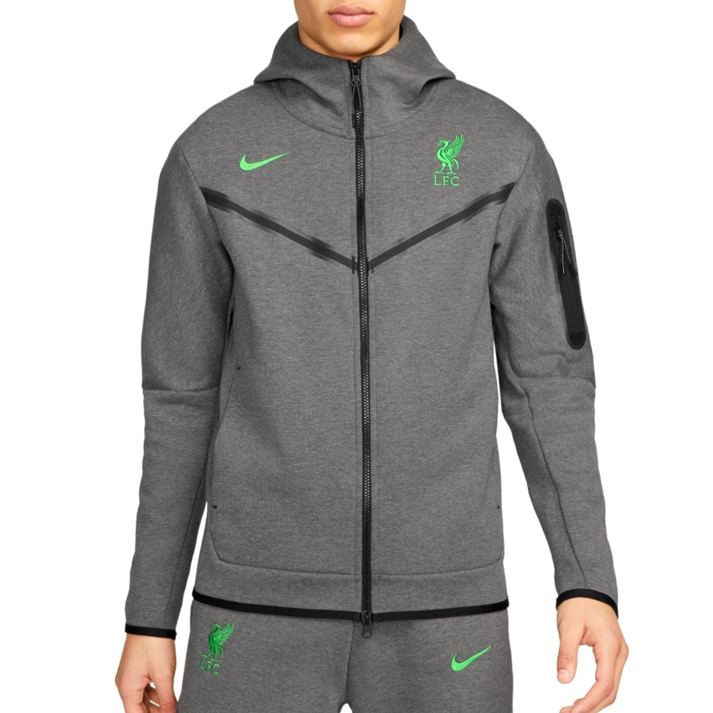 Liverpool FC grey Tech Fleece presentation tracksuit 2023/24 - Nike-0