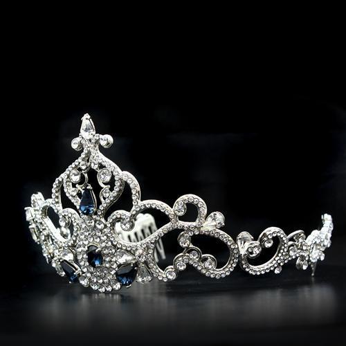 LO2110 - Imitation Rhodium Brass Tiaras & Hair Clip with Top Grade Crystal  in Montana-1