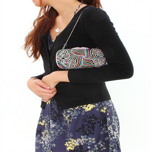 LO2365 - Imitation Rhodium White Metal Clutch with Top Grade Crystal  in Multi Color-3