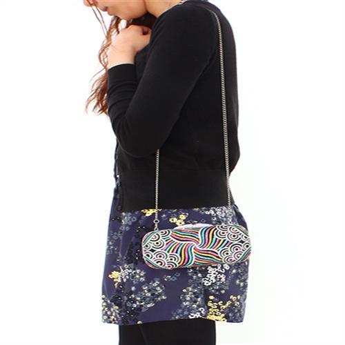 LO2365 - Imitation Rhodium White Metal Clutch with Top Grade Crystal  in Multi Color-4