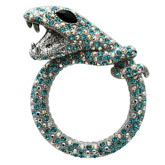 LO2401 - Imitation Rhodium White Metal Brooches with Top Grade Crystal  in Multi Color-0