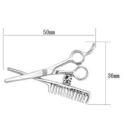 LO2767 - Imitation Rhodium White Metal Brooches with Top Grade Crystal  in Clear-1