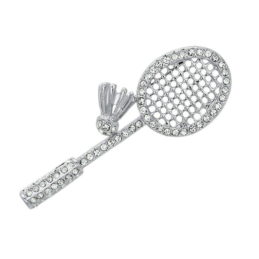 LO2824 - Flash Gold White Metal Brooches with Top Grade Crystal  in Clear-0