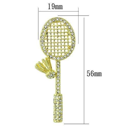 LO2824 - Flash Gold White Metal Brooches with Top Grade Crystal  in Clear-1