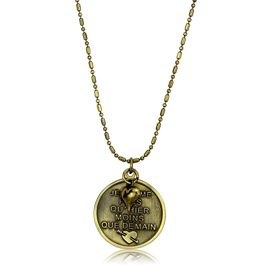 LO3824 - Antique Copper White Metal Chain Pendant with No Stone-0