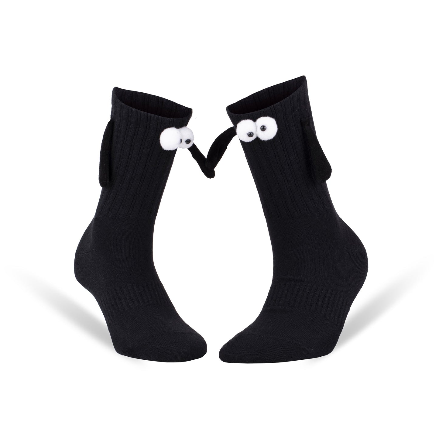 Magnetic Holding Hands Couple Socks – 2 Pairs, Soft Cotton, Fun Romantic Gift, Valentine’s Day Socks, Shoe Size 5-10-4