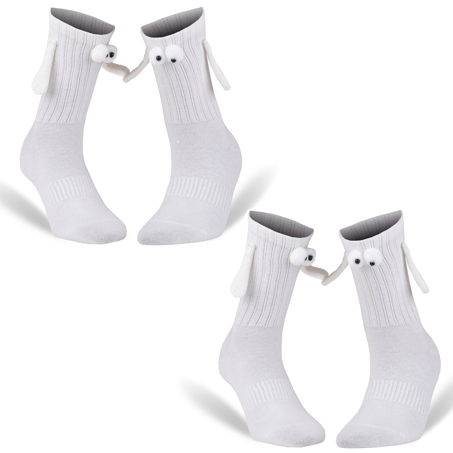 Magnetic Holding Hands Couple Socks – 2 Pairs, Soft Cotton, Fun Romantic Gift, Valentine’s Day Socks, Shoe Size 5-10-2