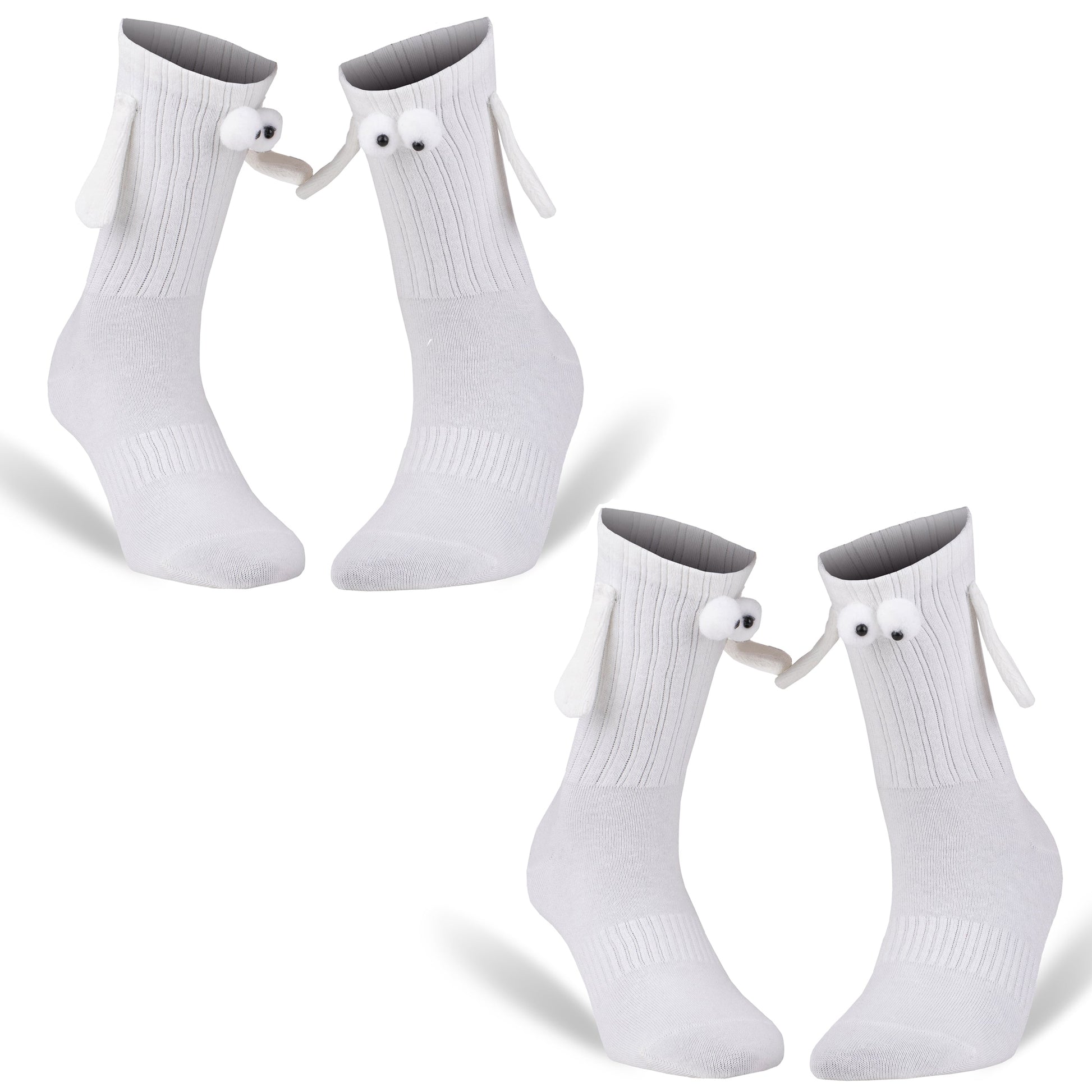 Magnetic Holding Hands Couple Socks – 2 Pairs, Soft Cotton, Fun Romantic Gift, Valentine’s Day Socks, Shoe Size 5-10-2