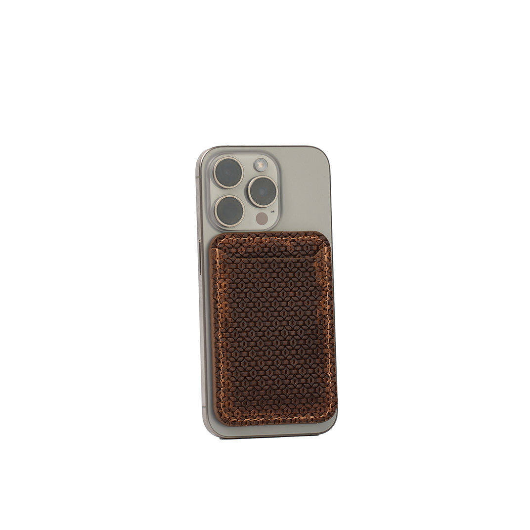MagSafe leather wallet Geometric Net-1
