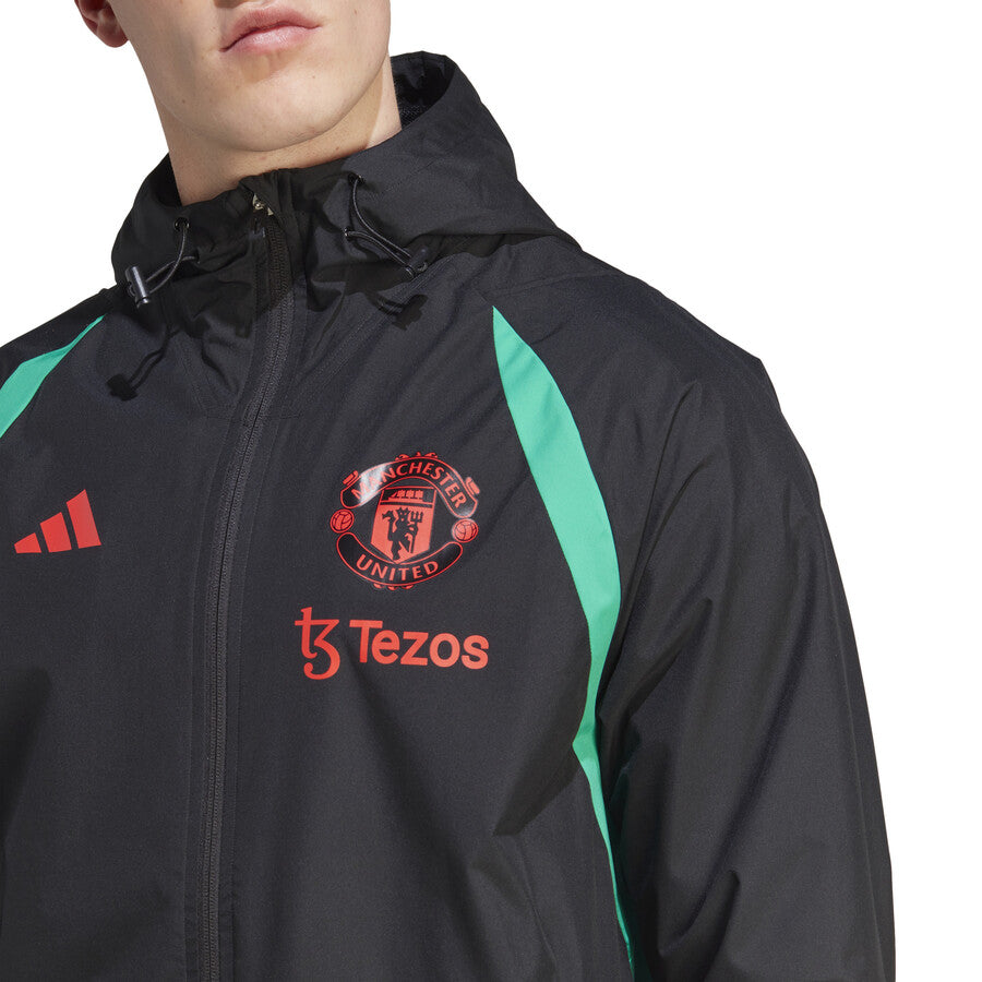 Manchester United soccer training rain jacket 2023/24 black - Adidas-3