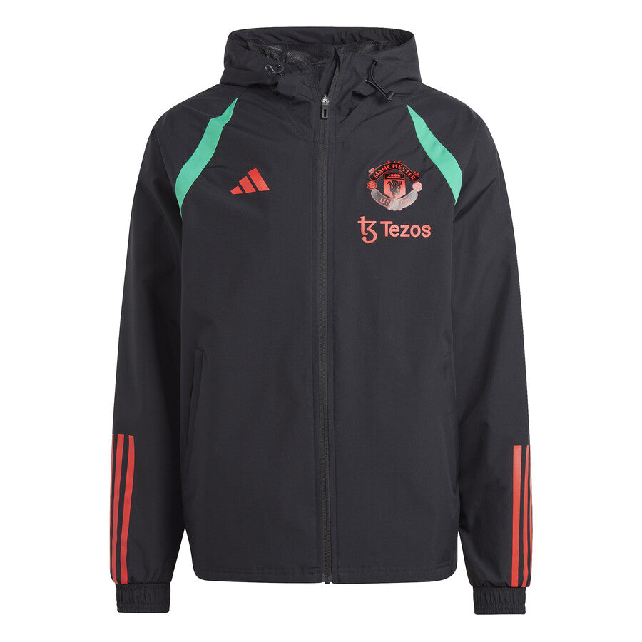Manchester United soccer training rain jacket 2023/24 black - Adidas-0