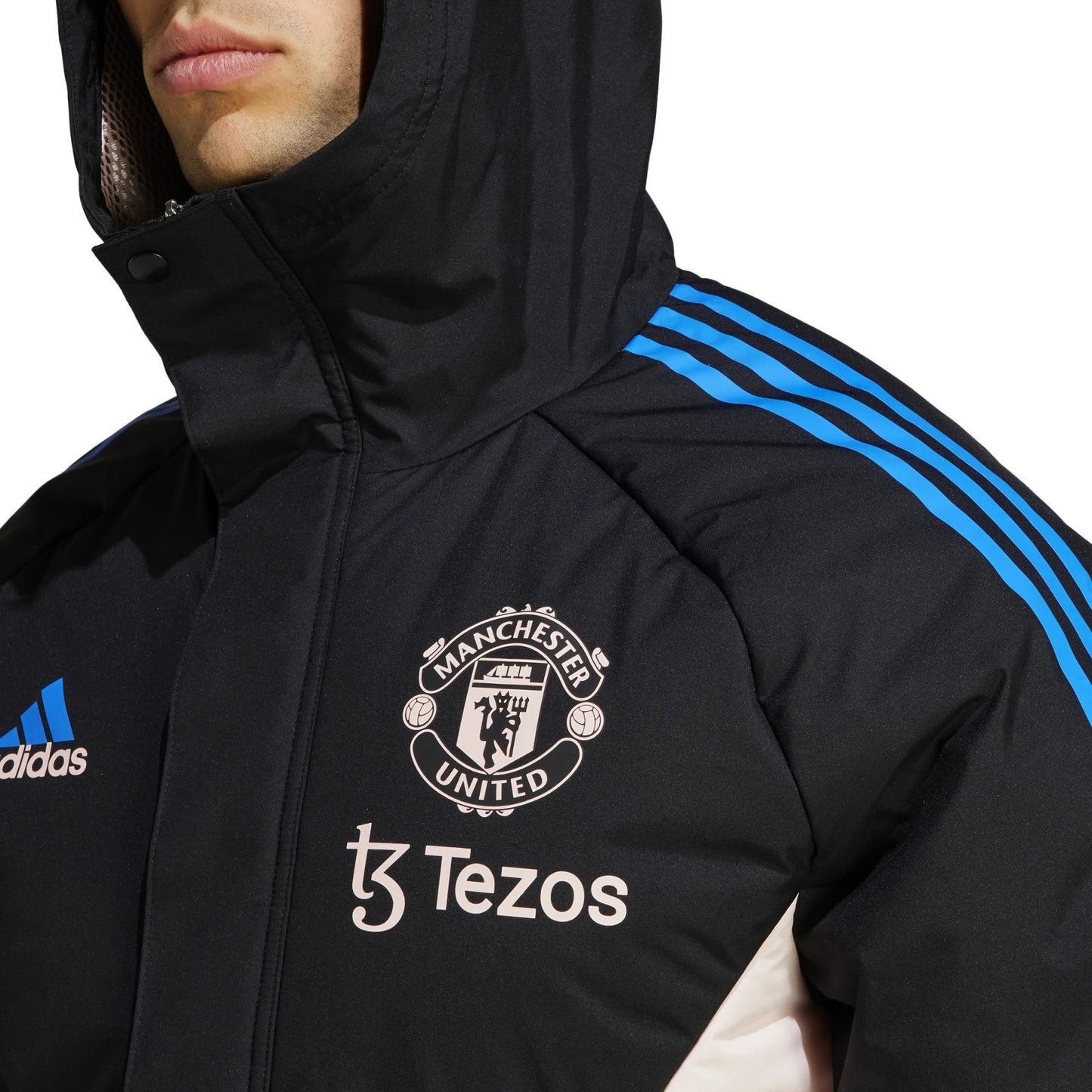 Manchester United Soccer parka down jacket 2023 pink/black - Adidas-3