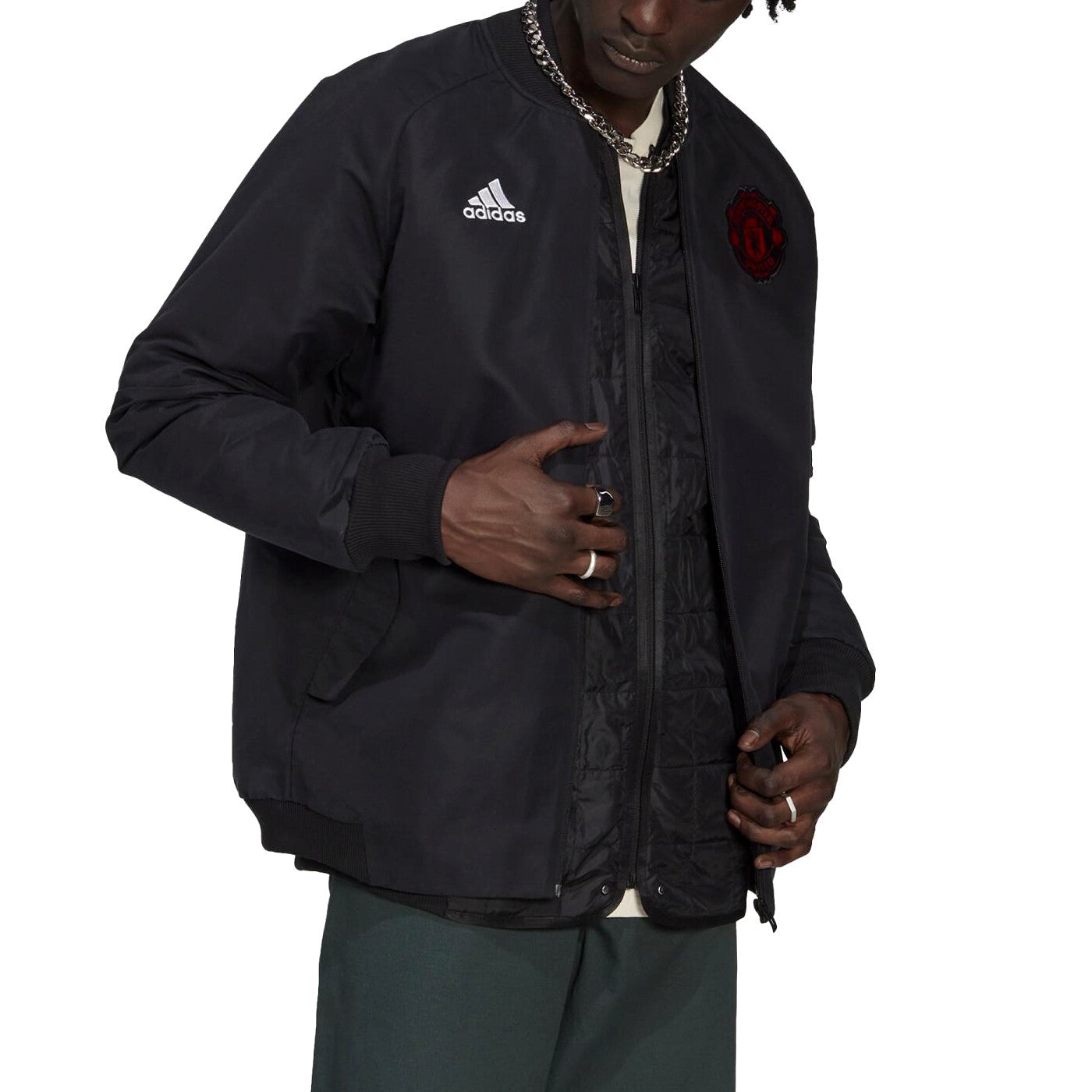 Manchester United black light padded bomber jacket 2023 - Adidas-4