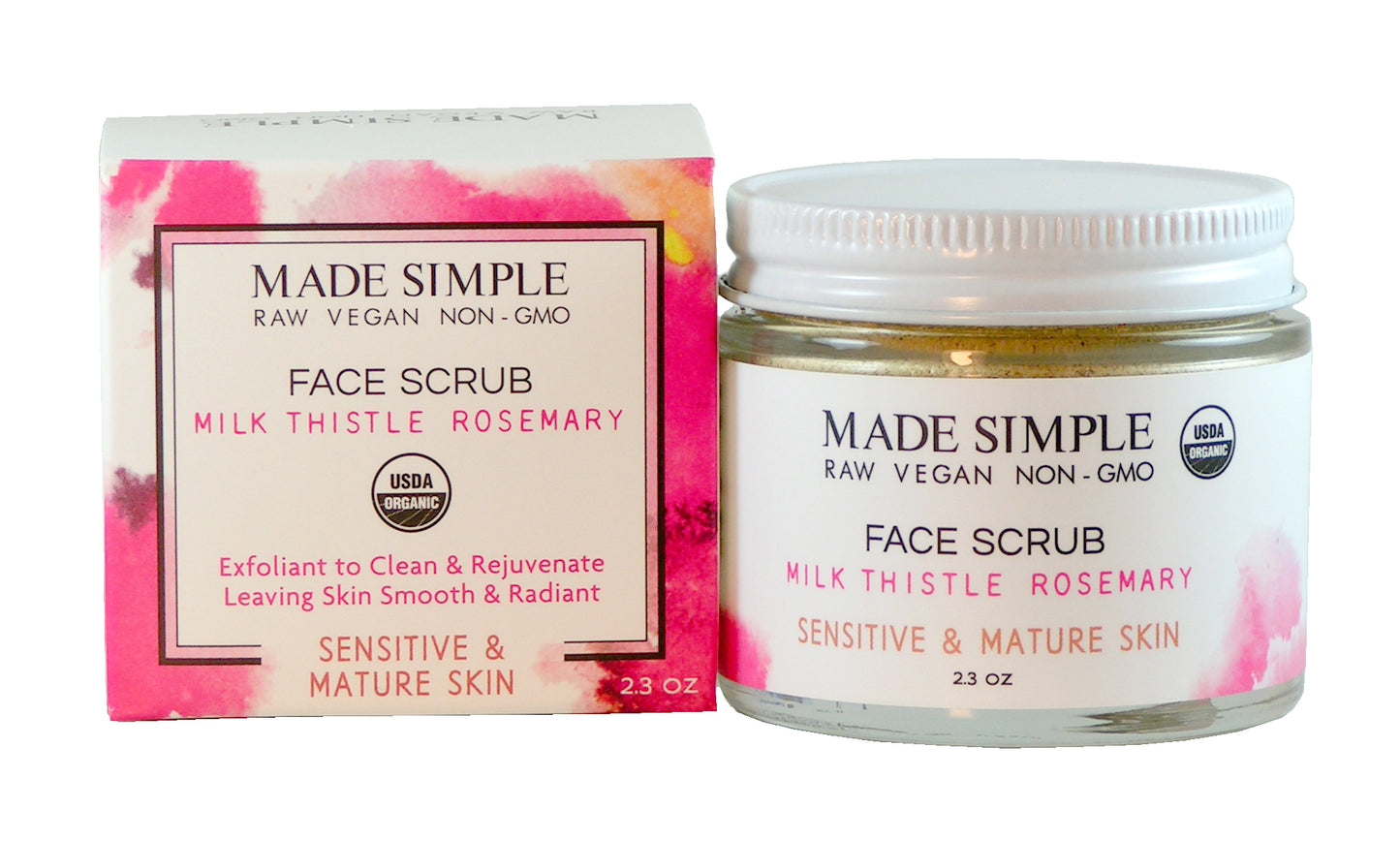 Milk Thistle Rosemary Face Scrub for Sensitive/Mature Skin - Certified Organic, Vegan & Cruelty-free-7