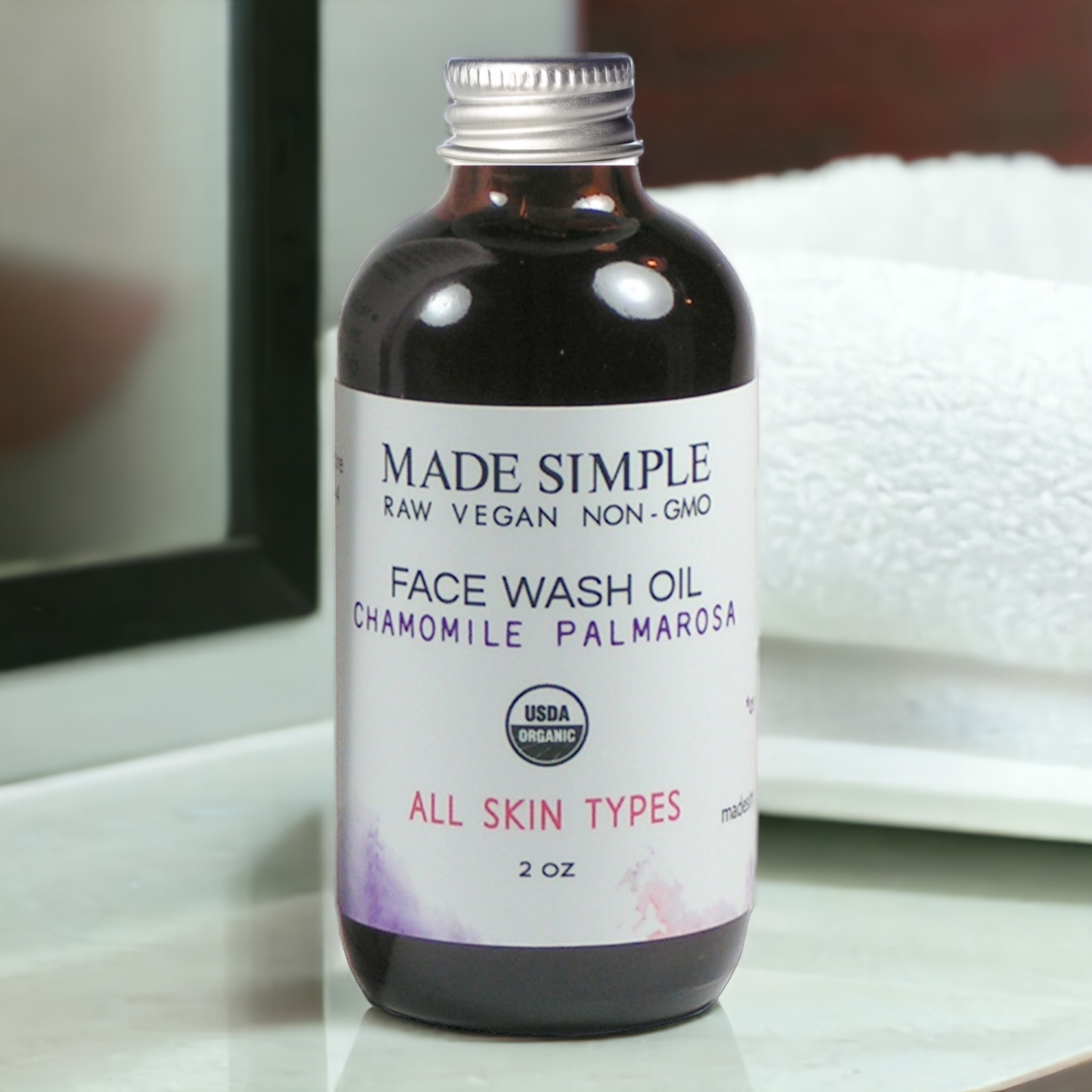 Chamomile Palmarosa Face Wash - Certified Organic, Vegan & Cruelty-free-8