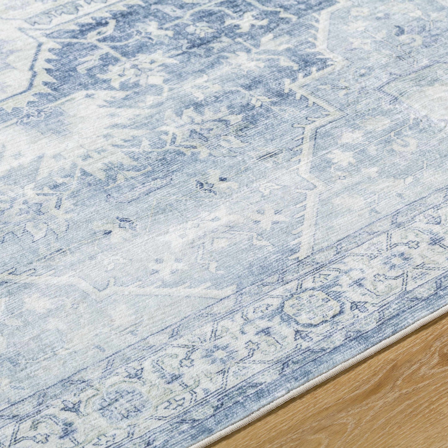 Mauro Navy Medallion Washable Area Rug-5