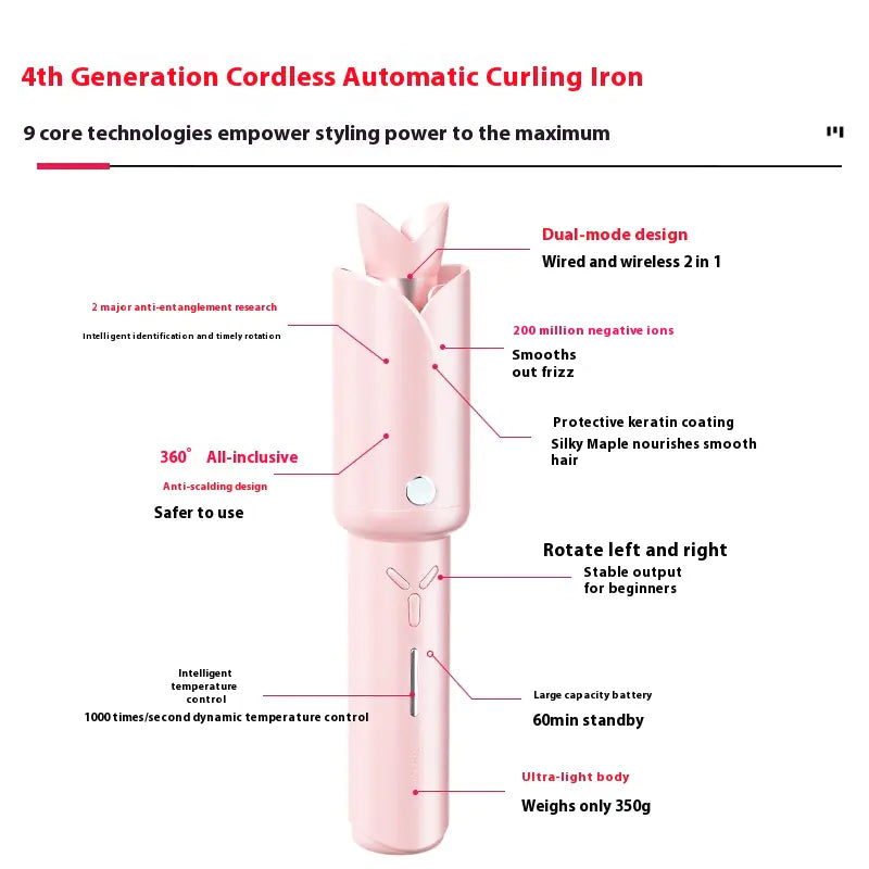Wireless Portable Hair Curler