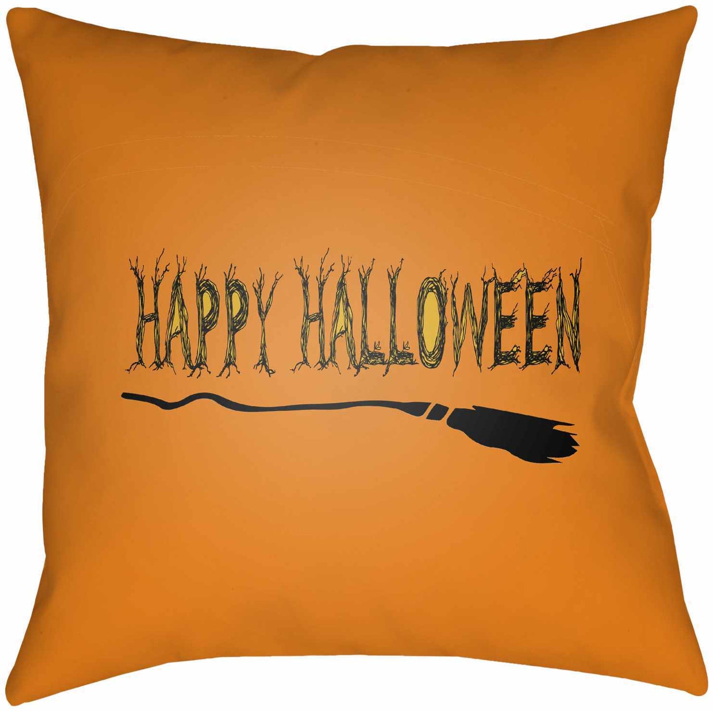 Halloween Orange Throw Pillow-1