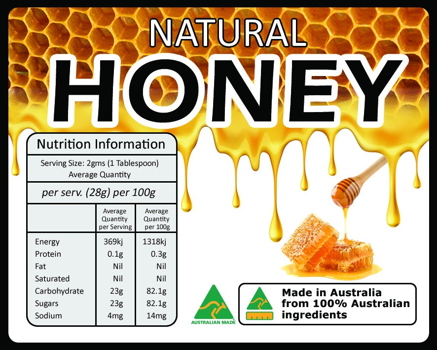 HONEY CONTAINER JARS NUTRITION LABEL-0