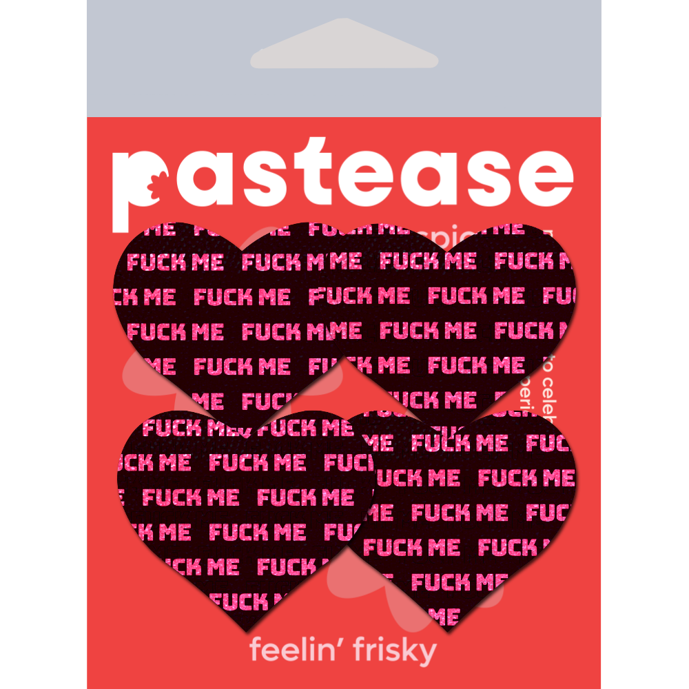 5 Pack: Petites: Two-Pair Small 'Fuck Me' Hearts Nipple Pasties by Pastease®-1