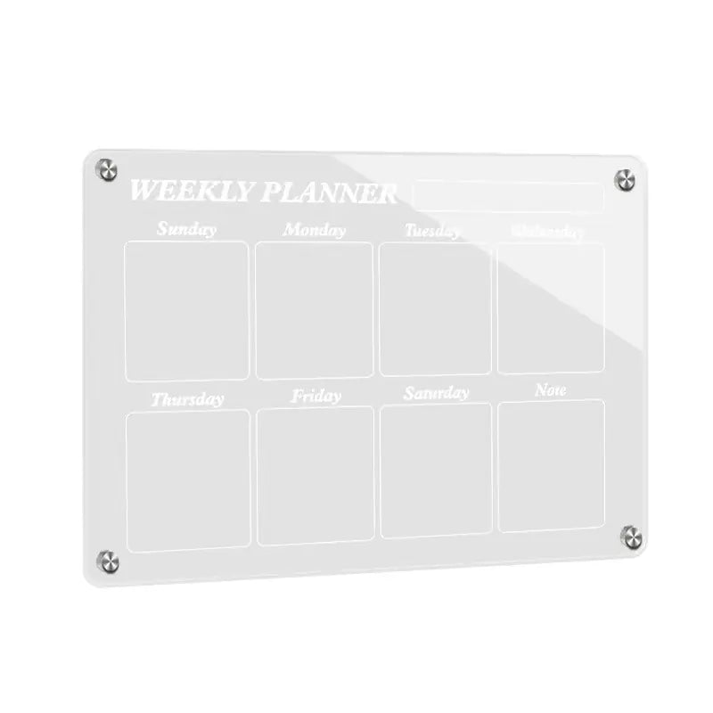 Acrylic Writable Dry Erase Weekly Meal Planner Board