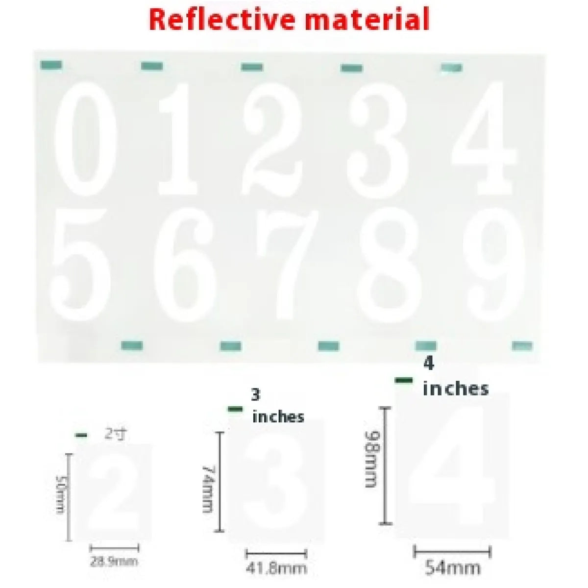 High-Temperature Reflective Waterproof PVC Number Sticker